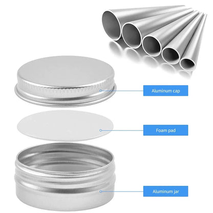 10-Pack Silver Aluminum Screw-Top Tins – Round Containers for Candles, Spices, Gifts